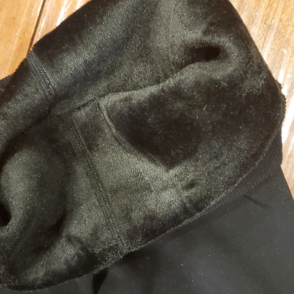 Black, fleece, stretch pants